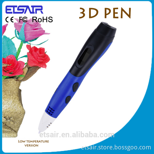 2017 Professional Grade ETSAIR 3D Pen with Display Screen and Stereoscopic Printing With PLA Filament, Blue
